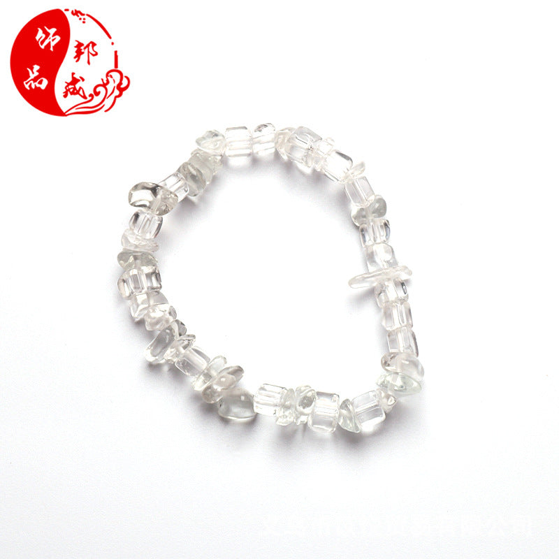 Wholesale 5pcs natural crystal gravel elastic bracelet colorful gravel bracelet